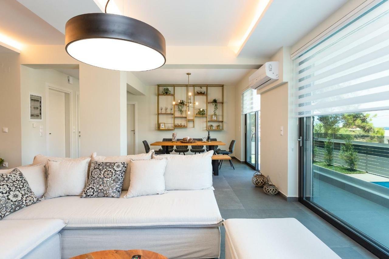 Nisos Villa, Pool & Heated Spawhirlpool, Walking To Beach, By Thinkvilla Sfáka Екстериор снимка